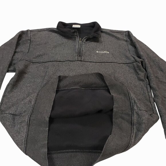 Columbia Mens Heathered Gray 1/4 Zip Pullover Sweatshirt With Kangaroo Pocket L - Picture 5 of 11